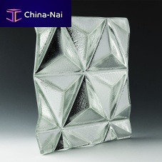 Tempered architectural glass CONVEX PINNACLEpatternedfrostedfor facade