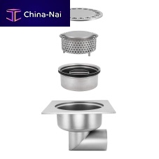 Stainless steel floor drain TOTAL HYGIENIC DIS. 0012for kitchenfor industrial applicationsgrated