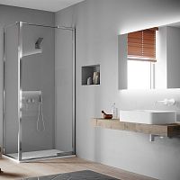 Glass shower enclosure stainless steelaluminumcorner