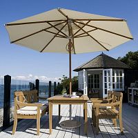 Round parasol ATLANTISpolyesterwooden