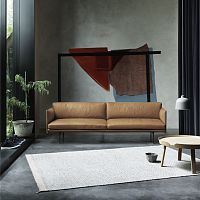 Scandinavian design sofa OUTLINEleatherbrown2-person