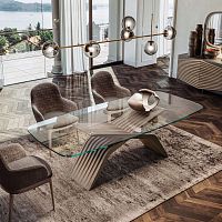 Contemporary table NETTUNOglassash baserectangular