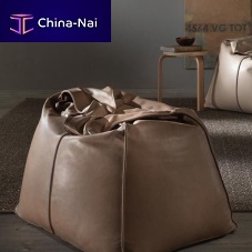 Contemporary bean bag Bagfabricleatherwith removable cover