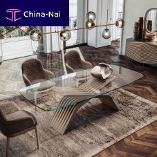 Contemporary table NETTUNOglassash baserectangular