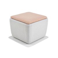 Contemporary ottoman Toku leatherfabricsquare