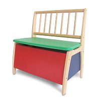 Contemporary bench BAMBINOwoodenwith backrestchild's