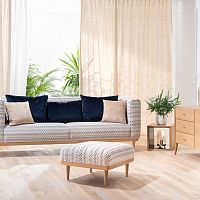 Contemporary footrest CUMULUSfabricwoodenfor hotel
