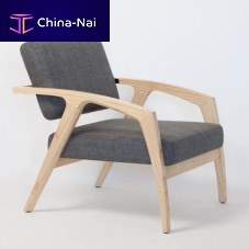 Contemporary armchair DEBUSSY : RF. 26001fabricwoodengray