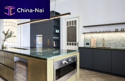 Contemporary kitchen MJ stonelinoleumisland