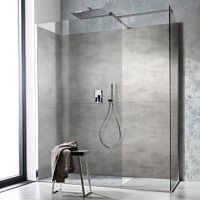 Fixed shower screen slidingcornertempered glass