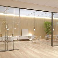 Glazed partition PRIVslidingwoodenaluminum
