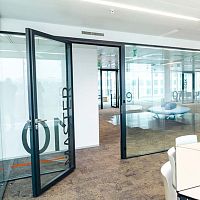 Flush door BI-AFFLEURANTEinteriorwoodenglass