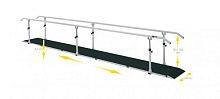 Height-adjustable rehabilitation parallel bars base-mounted