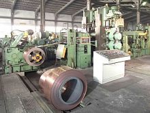 Copper strip leveling line