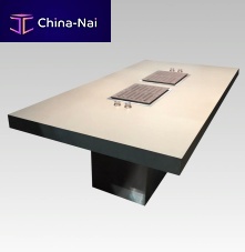 Contemporary dining table Scottoneceramicstainless steel baserectangular
