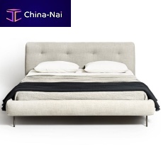 Double bed Imeracontemporaryupholsteredwith tufted headboard