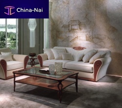 Traditional sofa DI36 CHARME fabricbeigewooden