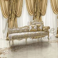 Traditional daybed DORMEUSE mg2001fabricwoodenlacquered wood base