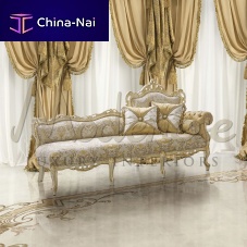 Traditional daybed DORMEUSE mg2001fabricwoodenlacquered wood base