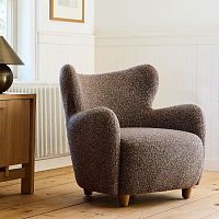 Contemporary armchair Jodie Wingfabricsolid woodbrown