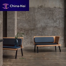 Contemporary bench ENDLESS SUMMERwoodenmetalfabric