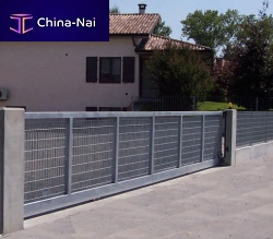 Sliding gate CLASSICsteelwire meshcommercial