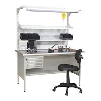 Metal workbench with tool board