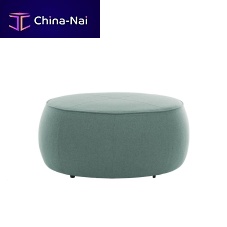 Contemporary pouf MASSAfabricsynthetic leatherround