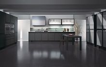 Contemporary kitchen MILANOwood veneersolid woodwith integrated handle
