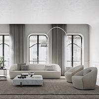 Contemporary sofa Brerafabricbeigewooden