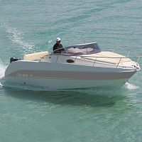 Outboard day cruiser CORALLO 22open8-person max.with cabin