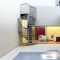 Square spiral staircase F20-Qmetal stepmetal frameoutdoor