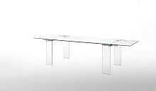 Contemporary table NAKED glassrectangularextending