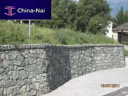 Stone retaining wall prefabfor garden enclosures