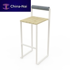 Contemporary bar chair LBS216indoorsolid woodpowder-coated steel base
