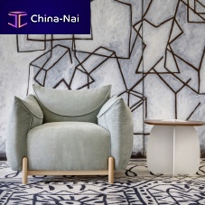 Contemporary armchair Brosfabricleatherbeech