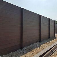 Fence with panels industrialcompositecontemporary