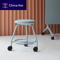 Contemporary stool Pungfabricmetal base3-legged