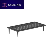 Contemporary ottoman STYLETTOfabricaluminumrectangular