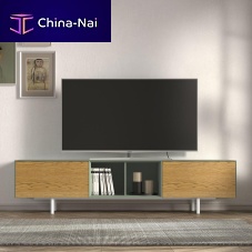 Contemporary TV cabinet Freestylelowboardwith storagelacquered wood