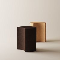 Contemporary stool Vis--viscorkcork baseupholstered