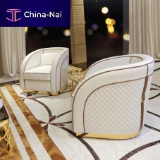 Contemporary armchair Aurorafabricleatherwith removable cushion