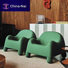 Contemporary armchair GOMMAfabricwoodenwith removable cover