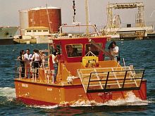 Pollution control boat catamaraninboard