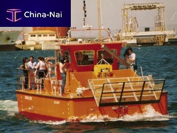 Pollution control boat catamaraninboard