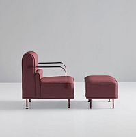 Contemporary armchair ALPEsolid woodpainted metalwith footrest