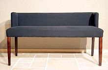 Traditional upholstered bench CLINTONfabricwith backrestgray