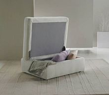 Contemporary pouf COFANOfabricwith storage compartment
