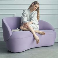 Contemporary sofa Navefabricleathergray
