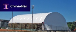 Metal frame tensile structure wooden framewith PVC membranefor stadium